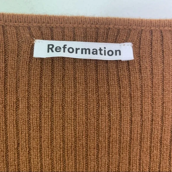 Reformation Cashmere Hart Sweater Cinnamon S NWT - Picture 7 of 12